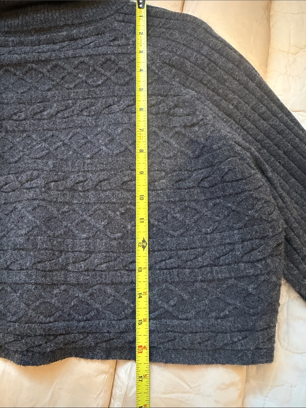 AllSaints Black Cropped Cable Knit Turtleneck Sweater - Picture 8 of 8